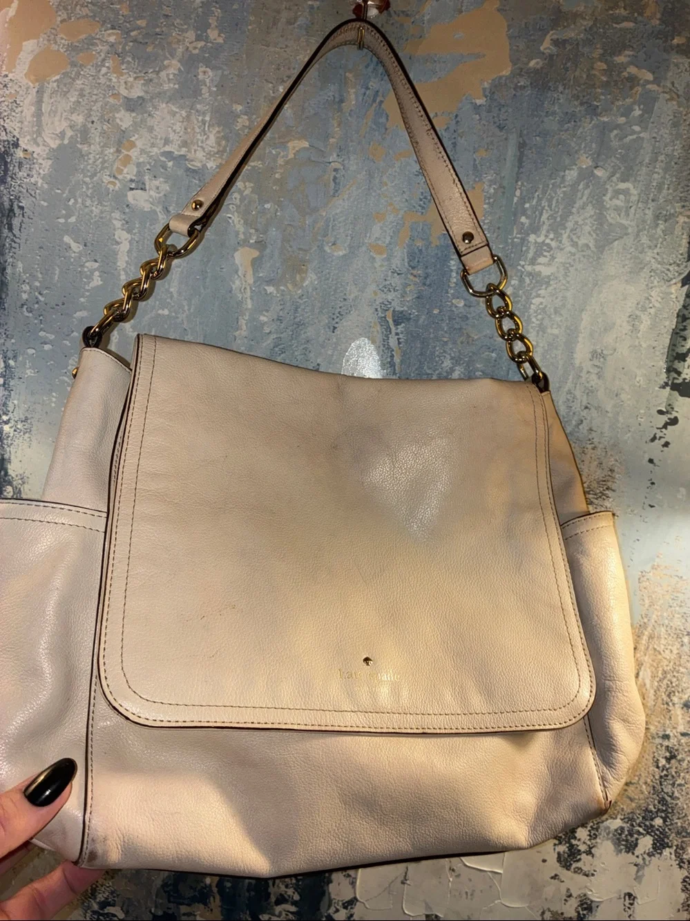 Genuine Kate Spade Chester Street Miri Leather Shoulder Bag with Chain-Detail
